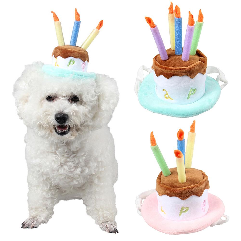 Hond Kat Verjaardag Hoeden Cake Kaars Hoed Halloween Carnaval Hoed Pluche Kaars Cake Cap Pet Prestaties Levert Medium Honden Kat cap