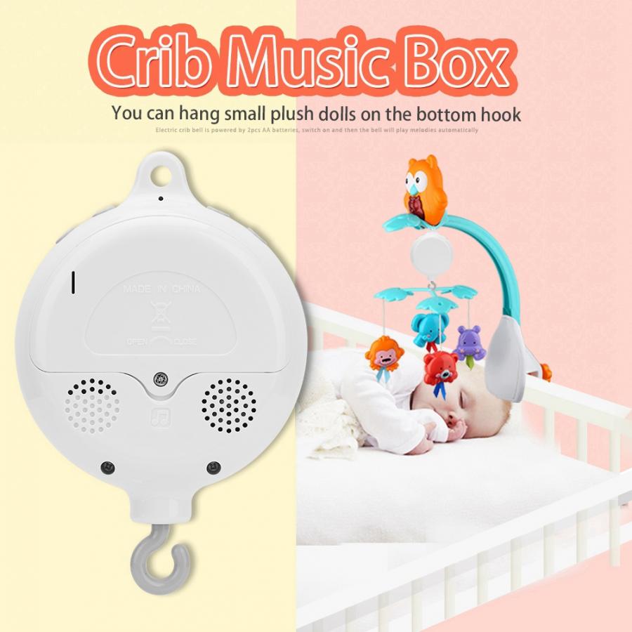 Baby Music Box Rotary Mobile On the Bed Clockwork Movement Musical Infant Bell Crib Holder Arm Bracket Wind-Up Rattle Toys