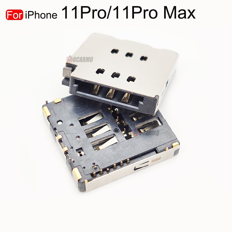 Aocarmo For iPhone X XR XS 11 12 Pro Max Sim Card Tray Socket Slot Adapter Connector Reader Holder Flex Cable Replacement Parts