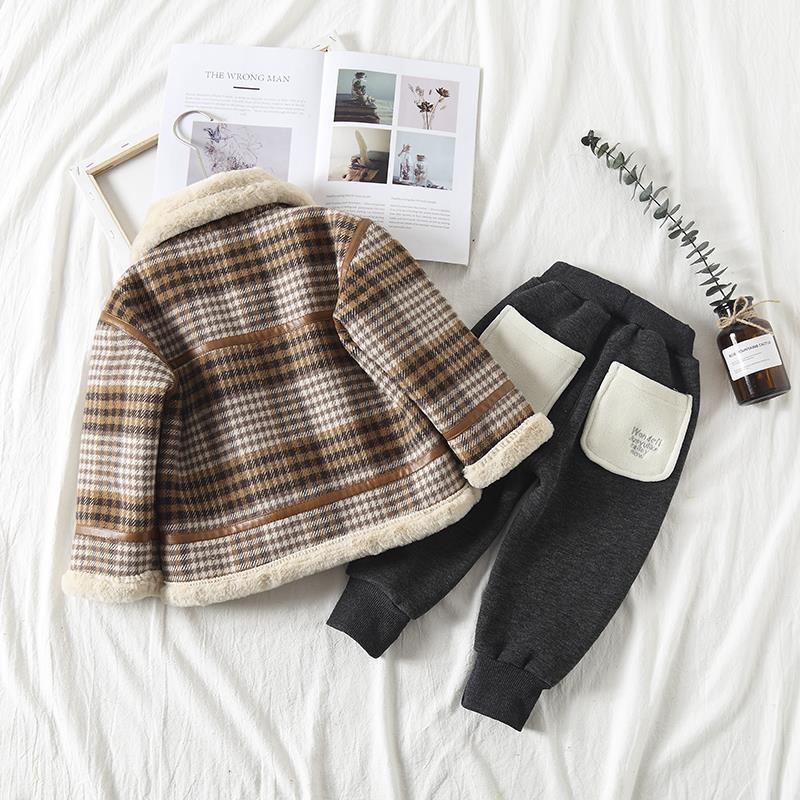 Novo menino jaquetas inverno lã espessura crianças casacos outerwear outono inverno 2021bbt0017