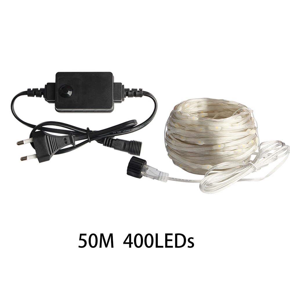 32/50/100M LED Leather String Lights Fairy Thread Lamp For Outdoor Party Christmas Garland GardenTree Street Wedding Decoration: 50M 400LEDs / White