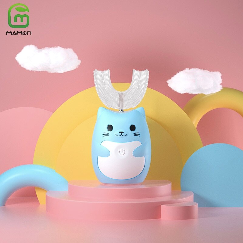 Mamon Kids Kinderen Elektrische Tandenborstel Voor Meisje En Jongen Waterdichte Timer Oplaadbare Met Uv Steriliseren