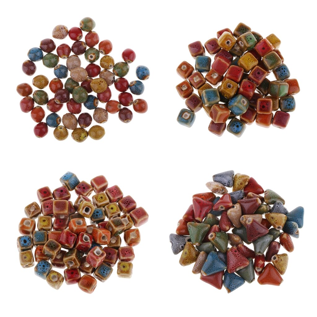Cuentas de porcelana y cerámica para pulsera, abalorios de porcelana y cerámica para manualidades, cuentas sueltas hechas a mano, 50 unidades