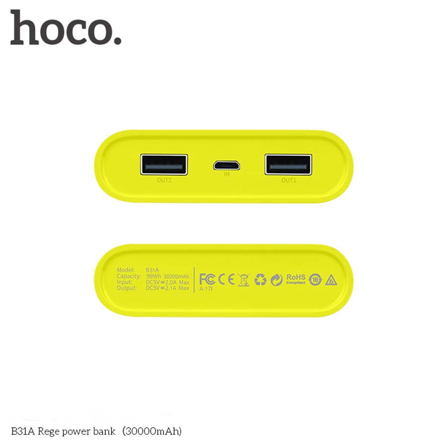 HOCO B31A Power Bank 30000 mAh 18650 Draagbare Externe Batterij Universele Mobiele PowerBank 30000 mAh Snelle Laders