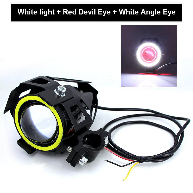 Faro para motocicleta de 125W, lámpara decorativa para moto, foco delantero de luz LED U7, antiniebla, 125W, 3000LM, 2 unidades
