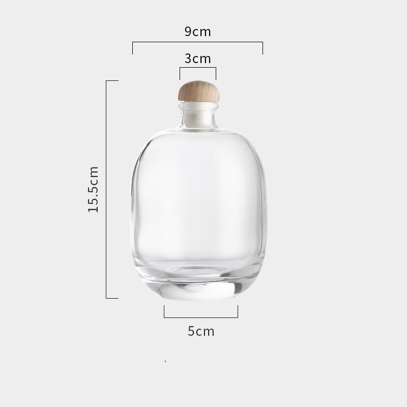 Wijn Fles Glas Lege Fles Mousserende Wijn Glazen Fles Afgesloten Pot Wijn Zelfgemaakte Groene Pruim Verdelen Wijn Flessen: Transparent 500ML