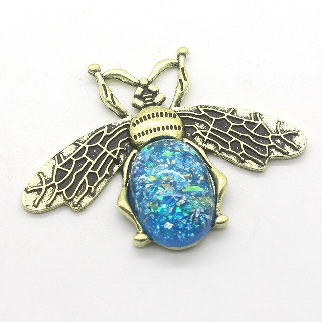 Broche abeille en alliage métallique, 5 pièces, Chic, perle, insecte, vêtements de fête d'anniversaire et de mariage, accessoires bijoux: Zinc antique