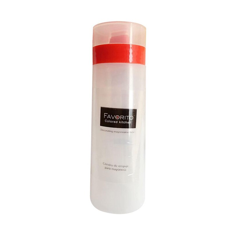 Botella de plástico para cocina, bote de aceite para salsas, accesorios de cocina, Ketchup, herramienta de cocina, 300ml: Rojo