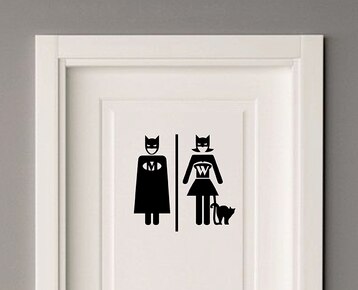 Toilet door glass door sticker public bathroom toilet decoration wc sticker: 1