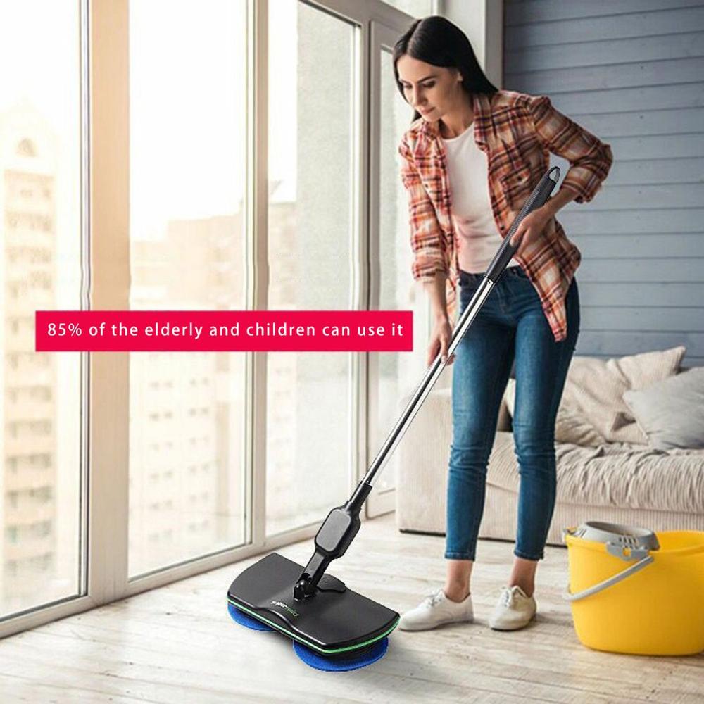 Household Wireless Electric Hand Push Sweeper Microfiber Automatic Mop Machine Rechargeable Pad Home Floor Clean Tool