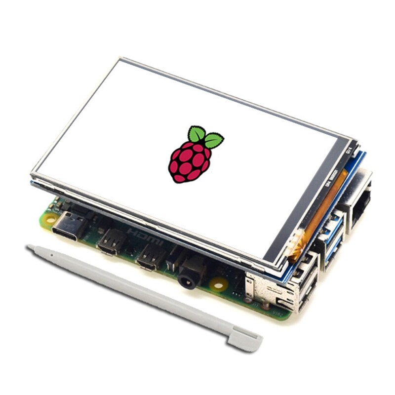 Voor Raspberry Pi 4B 3B 3B + Druk Sn 3.5 Inch Lcd-scherm + Touch Pen + Abs Case + koelventilator Voor Raspberry Pi 4B