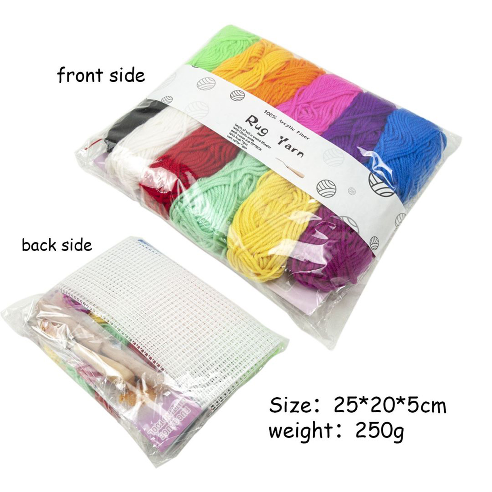 Latch Hook Rug Yarn Kits for Beginners Supplies Carpet Making Sewing Kit