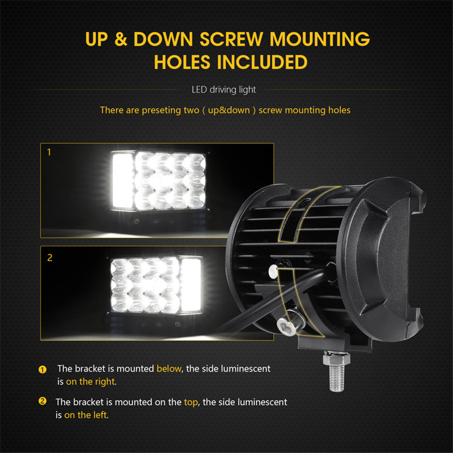 4 inch 57W Side Luminous Led Work Light Car Driving Lamp Offroad Light Bar Combo Beam For 4x4 Trucks Off-road Vehicles