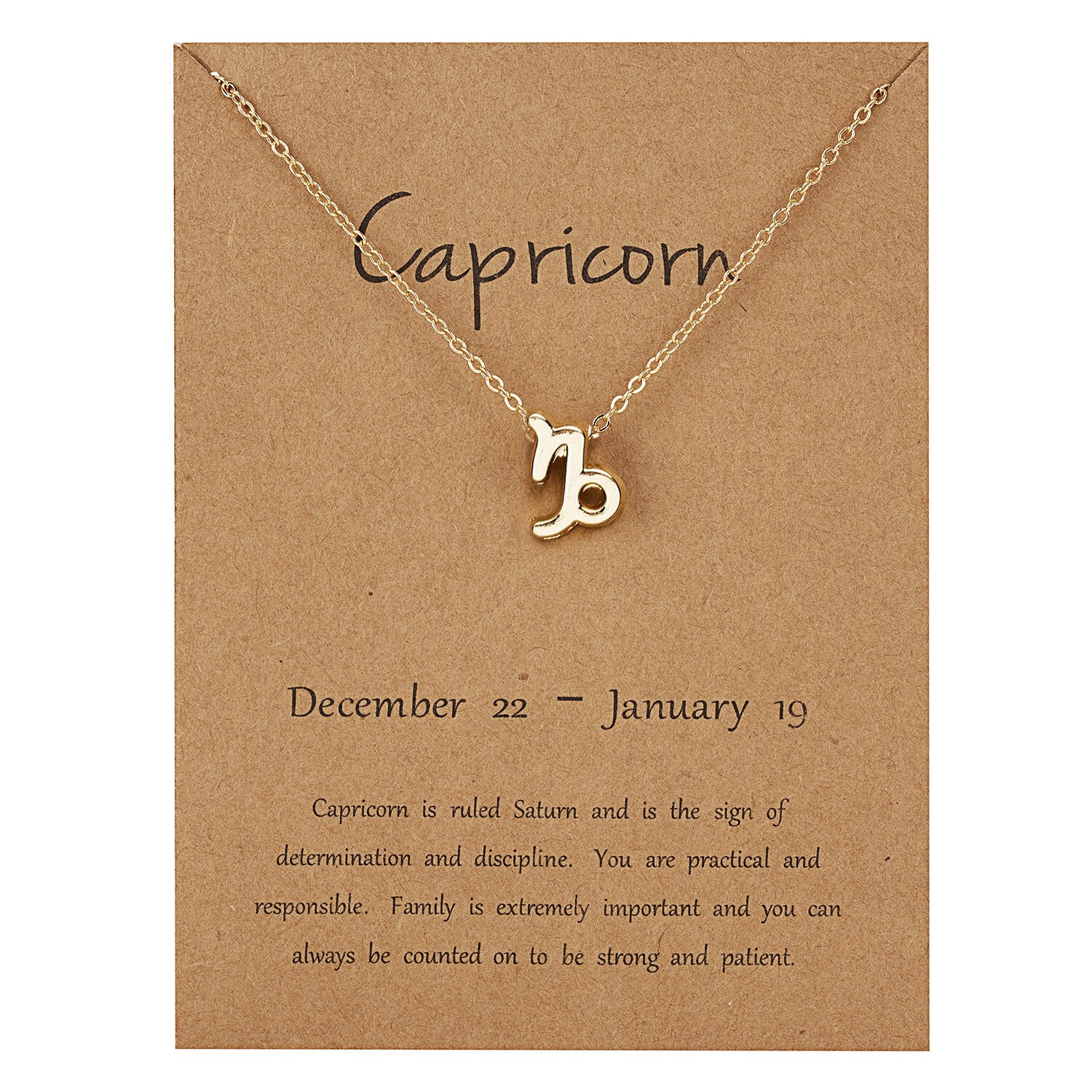 12 Constellation Pendant Gold Necklace Jewelry Choker Necklace Zodiac Sign Charm Necklace Birthday Wish Card for Women Girl: Capricorn