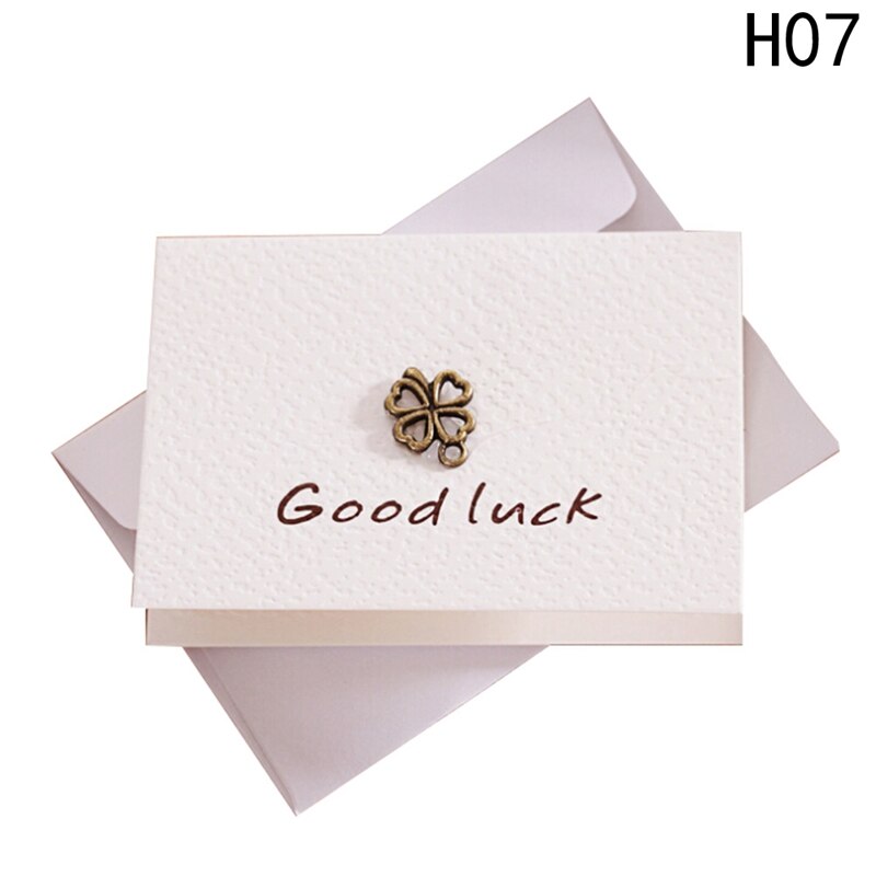 2pcs/set envelope small greeting card birthday card metal three-dimensional thank you card Stationery Set: 07