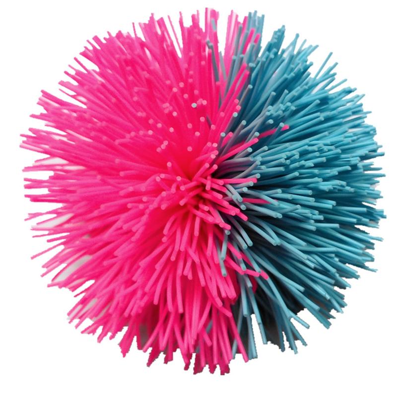 6 st 6cm färgglada silikon koosh boll studsande fluffig jugging boll sensoriska fidgets stressavlastande leksak (slumpmässig färg)