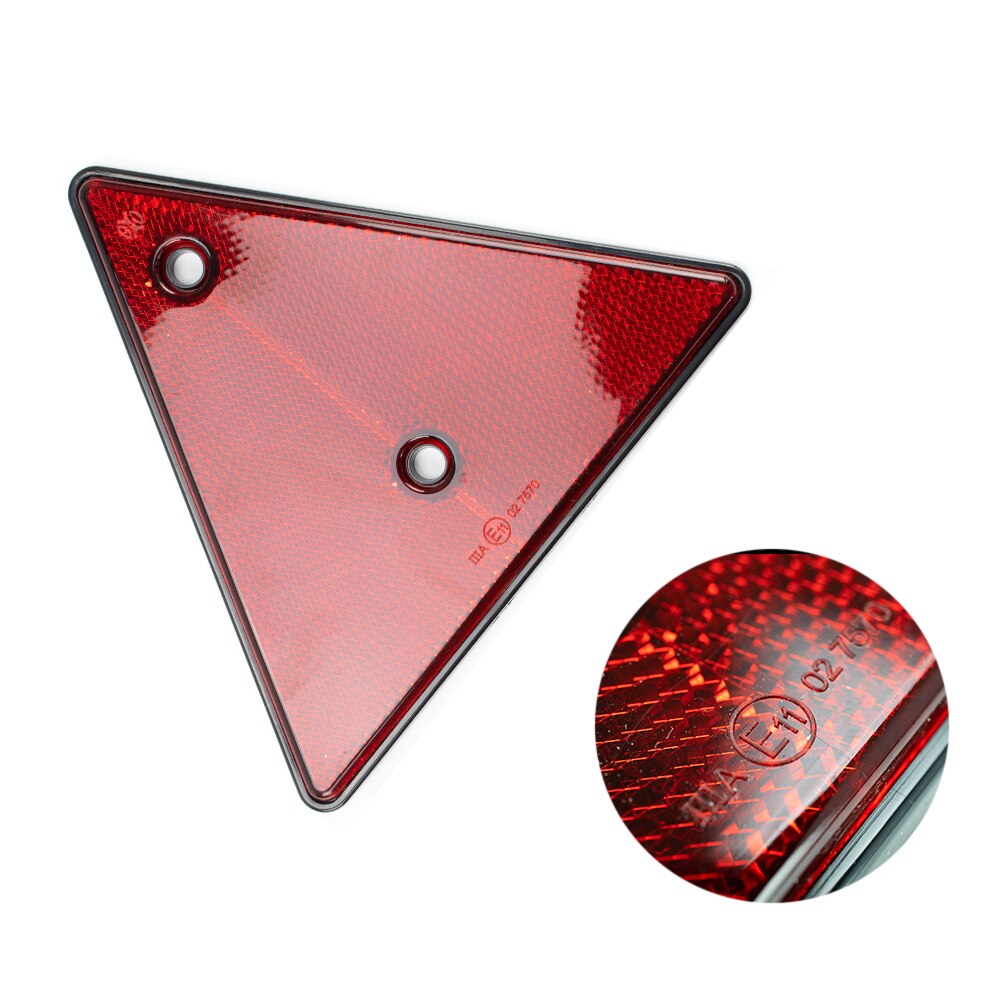 2X Triangle Reflector Red Reflective Triangular Safety Warning Reflectors for Trailer RV Camper Caravan Boat Lorry Truck Tractor