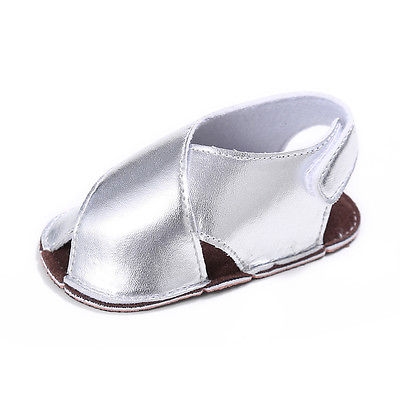 Sommer dejlige nyfødte piger babyandaler sommer sko bløde sål sandaler pu læder anti-slip