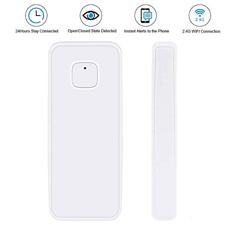 Sensor de puerta/ventana inteligente inalámbrico blanco Compatible con Alexa y Google asistente No requiere Hub: Default Title