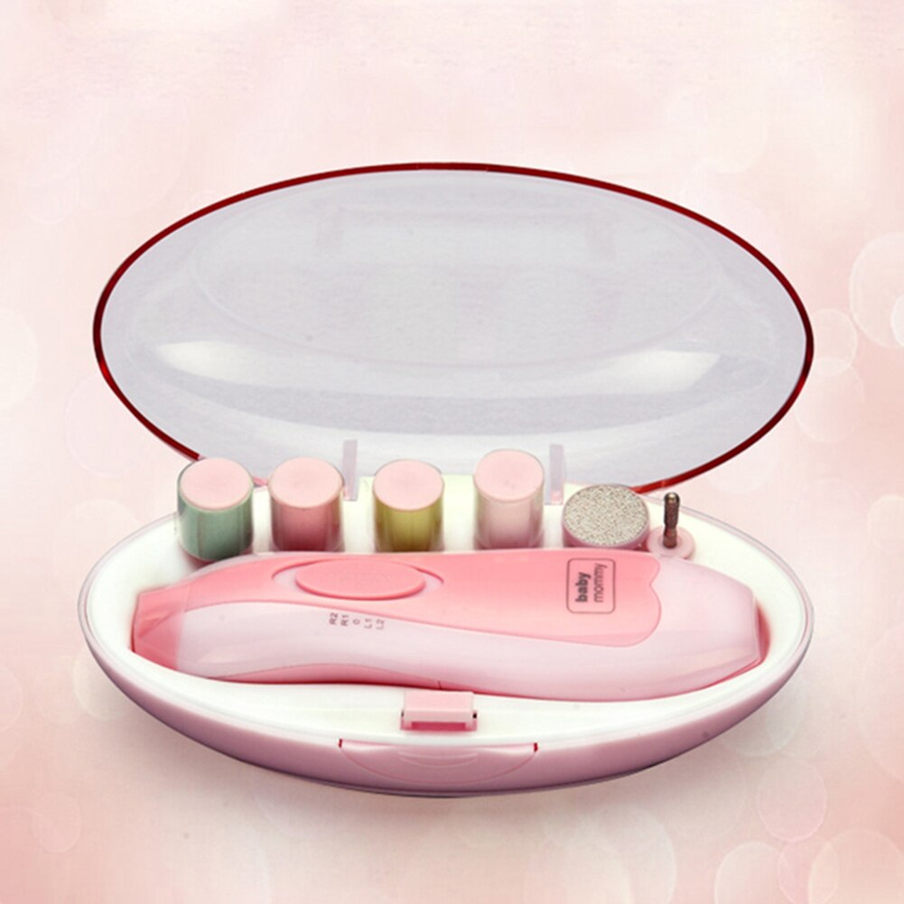 Portable adulte bébé électrique coupe-ongles multifonctionnel sûr manucure pédicure pour enfants adulte silencieux lime à ongles bébés soins des ongles: Pink