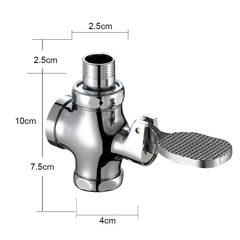 Copper Delay Valve Stool Flushing Valve Foot-pressing Type Time Delay Self Closing Toilet Flush Valve WC Urinal Flush Valve