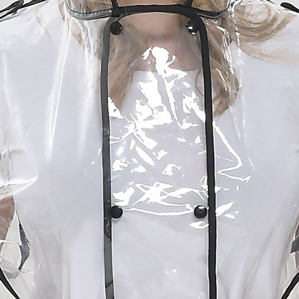 Femmes imperméable Transparent ceinturé veste imperméable clair pluie manteau à capuche poncho produits ménagers