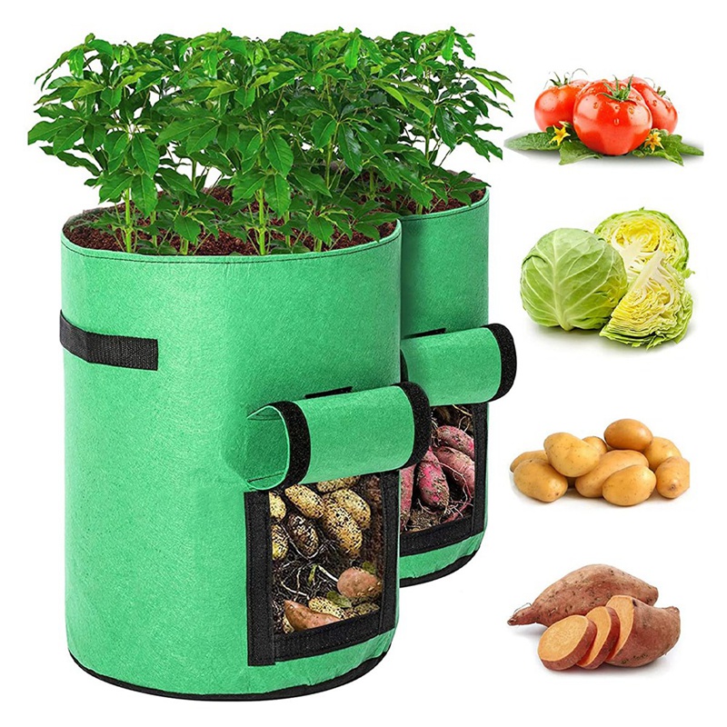 Potato Grow Bags , 2 Pack 10 Gallon Potato Growing Bags Potato Planting Bag Potato Planter with Flap and Handles: Default Title