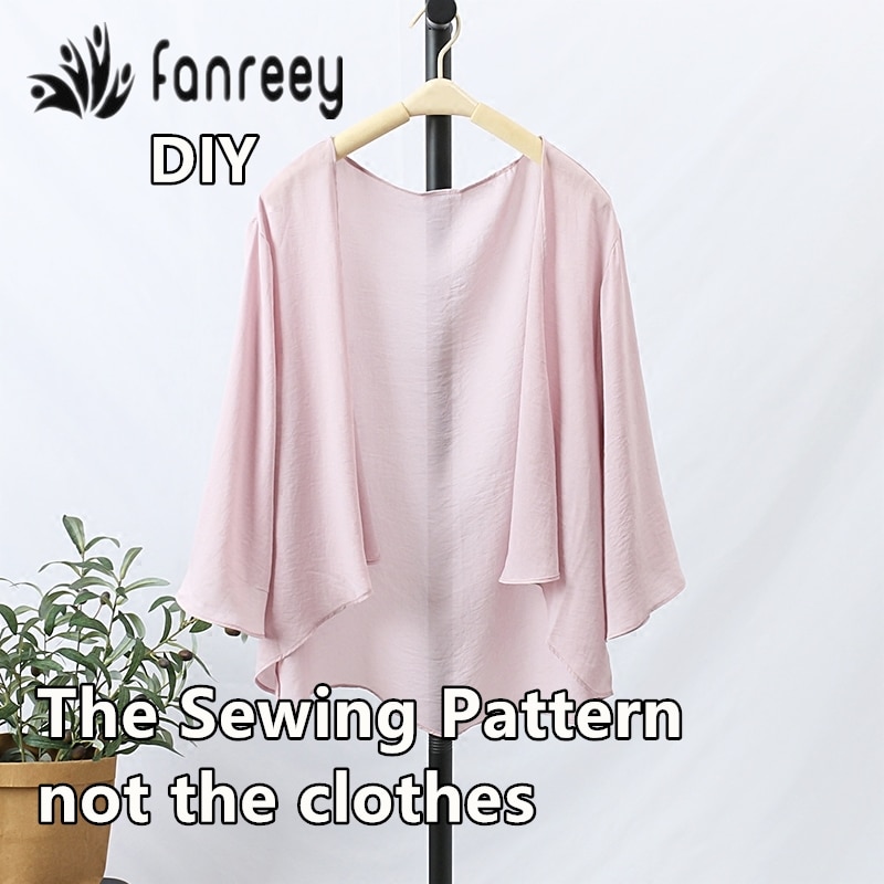 Kvindes chiffon cardigan symønstre skabelon skære tegning tøj diy  m100