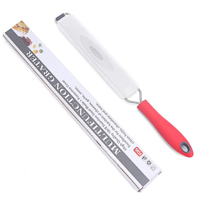 Cortador de queso de acero inoxidable alargado, rallador de verduras multifunción, ralladores de queso de Chocolate antideslizantes con cubierta protectora