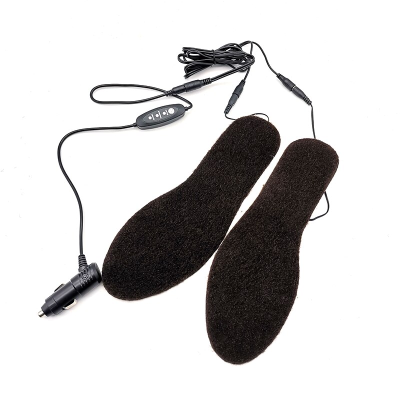 Semelles chauffantes électriques 12V pour moto, chauffe-pieds réglable avec allume-cigare