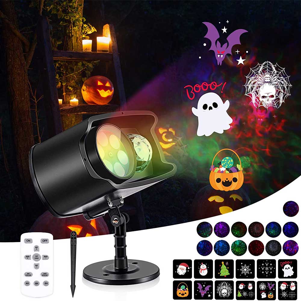 Christmas Halloween Projector 11 Movies Halloween Party Christmas Santa Claus Projection Lamp Window Movie Projector
