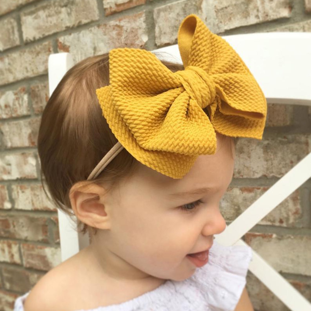 9 Kleuren Mooie Grote Boog Hoofdbanden Diy Dubbeldeks Strik Nylon Haarbanden Voor Baby Meisjes Kinderen Hoofd Wraps Haar accessoires