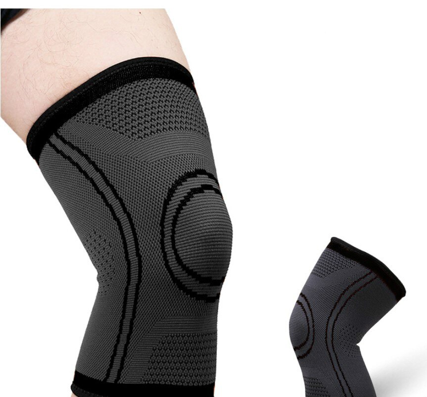 1PC Kompression Verband Kneepad Sport Kneepad Elastische Knie Pads Unterstützung Fitness Getriebe Basketball Volleyball Klammer Beschützer: black / M