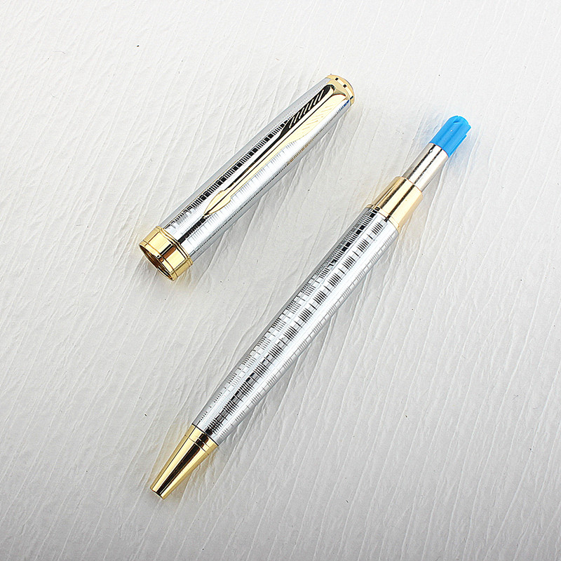 Luxus Metall Rollerball Stift 0,7mm blaue Tinte Stahl Gold Geschäft Signatur Stifte für Schul büro Schreib zubehör Briefpapier