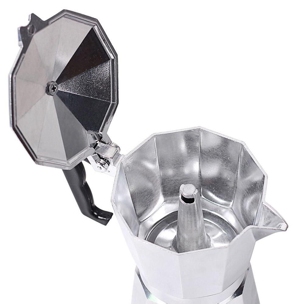 Italiaanse achthoekige huishoudelijke aluminium espresso percolator koffieverwarmer filterpot handpunch koffiepot