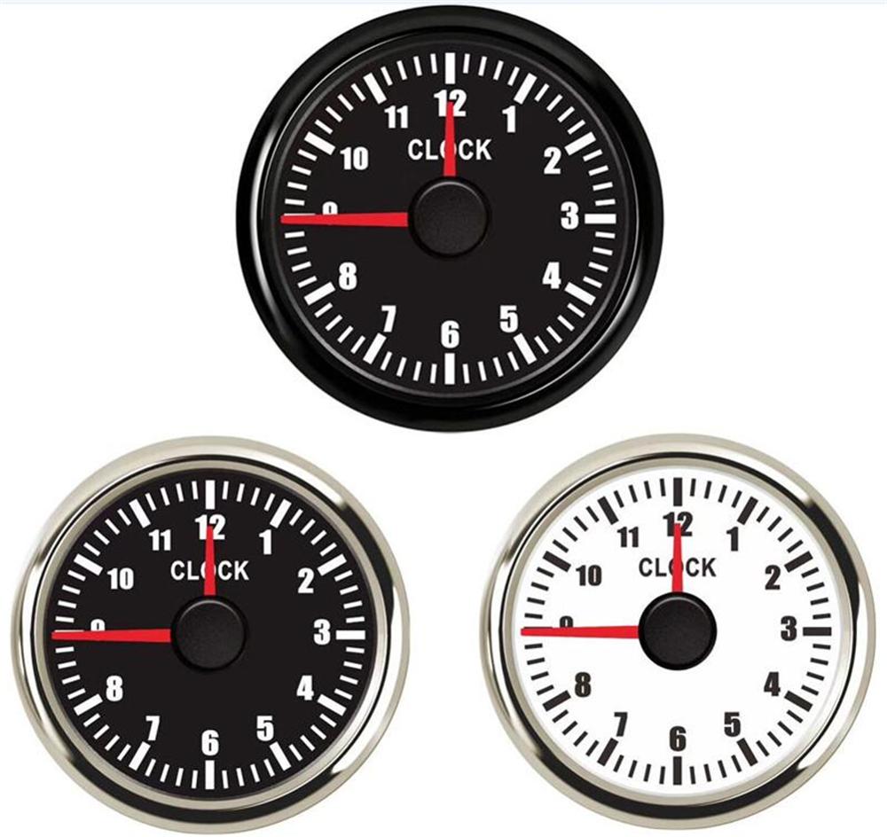 1 Pc 52 Mm Cars Klok Meters 0-12Hours Pointer Tijd Meter Boot Klok Meter Vrachtwagens Hourmeters Rood Of blauwe Achtergrondverlichting