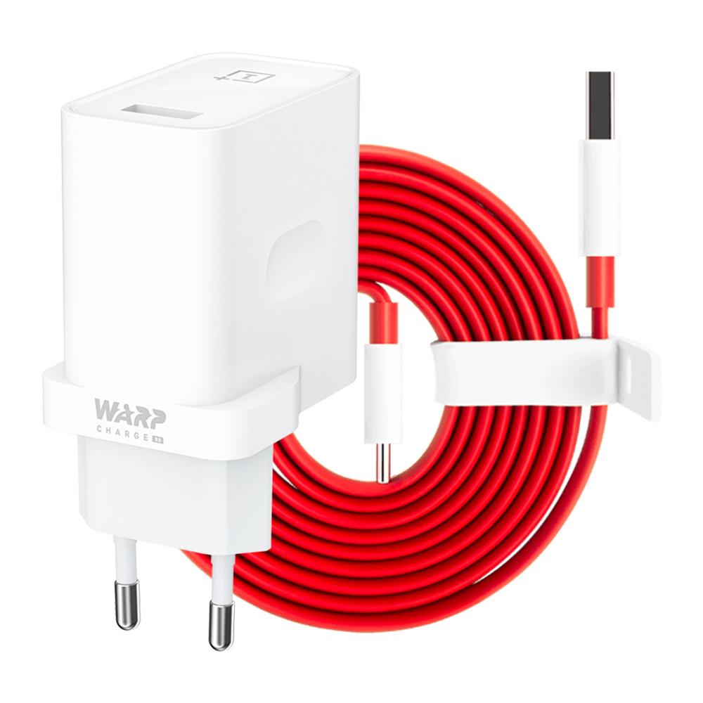 100% Official Original OnePlus Warp Charge 30 Power Adapter EU Charger 30W x1 150CM Type-C Cable x1: Cable 1.5m Charger