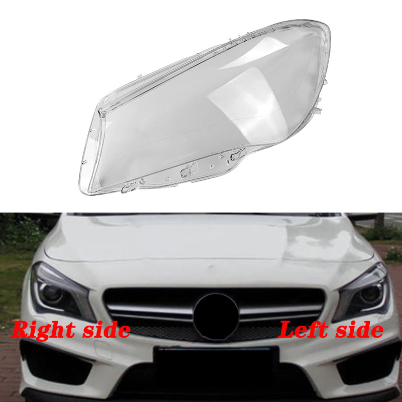 Cubierta de faro para mercedes-benz W117 CLA , pantalla de lámpara, lente transparente: left