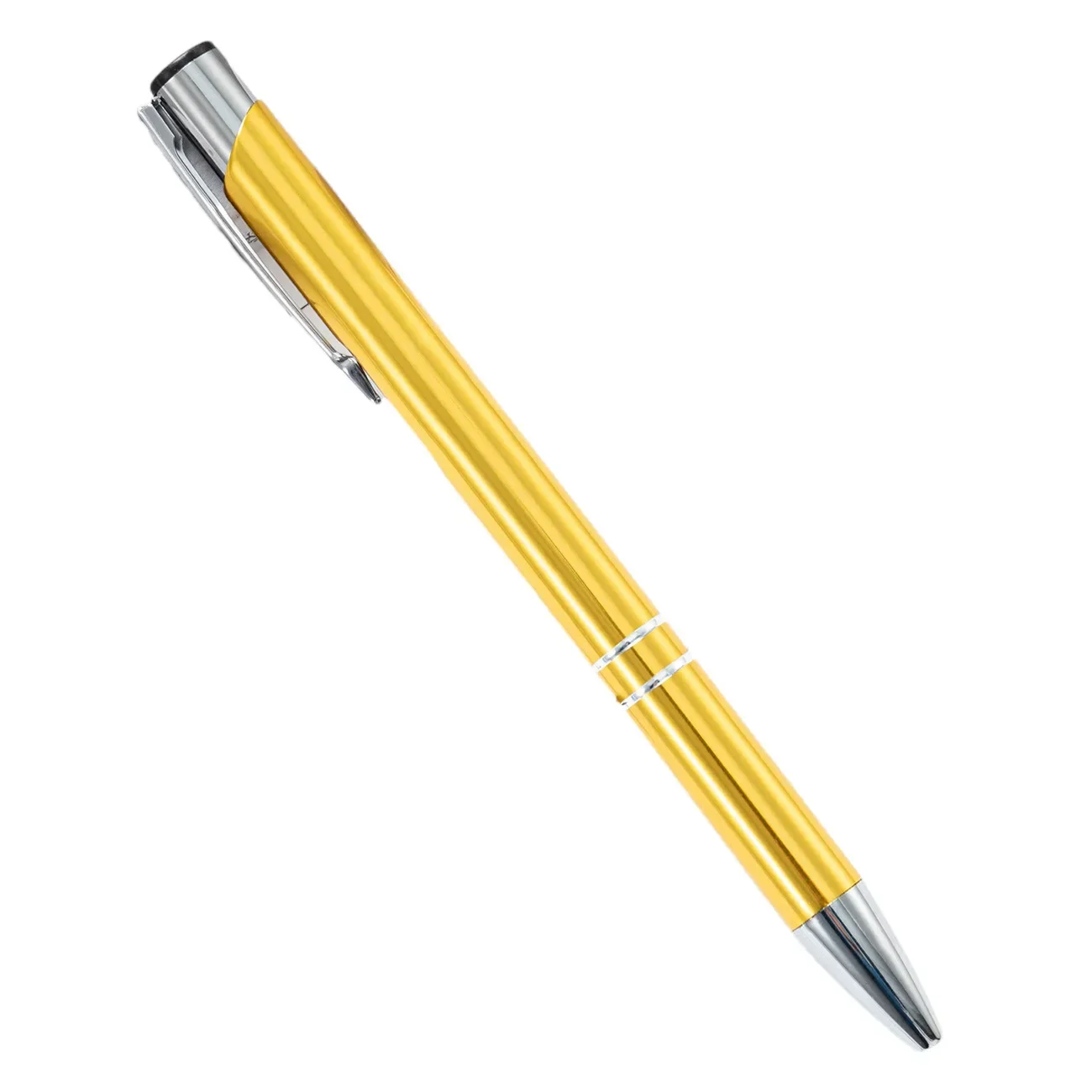 100 stuks reclame metalen balpen blanco pennen voor doe-het-zelf creatieve zakelijke multifunctionele pen: YELLOW