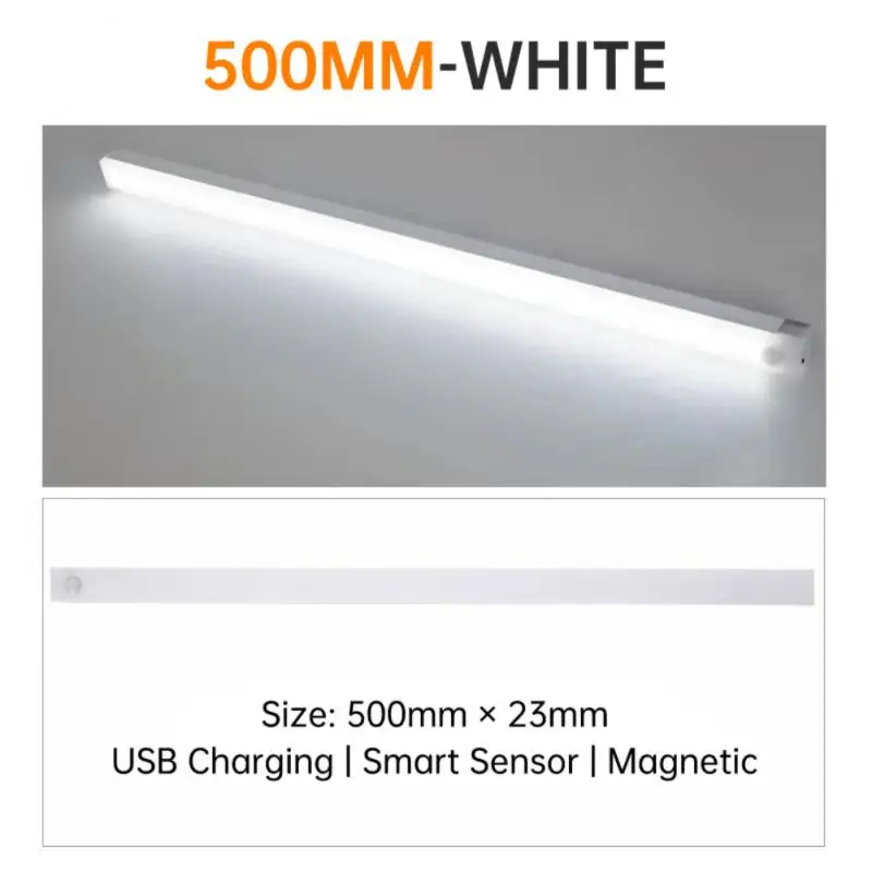 LED-lamp USB-nachtverlichting Kastlicht Oplaadbaar Bewegingssensor Licht Inductie Garderobe Kast Noodverlichting: Black