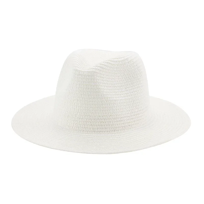 Vrouwen Hoeden Grote Rand 11Cm Mannen Vrouwen Kaki Wit Zwart Stro Hoeden Zon Strand Vrouwen Zomer Emmer Hoeden sombrero De Mujer: Beige