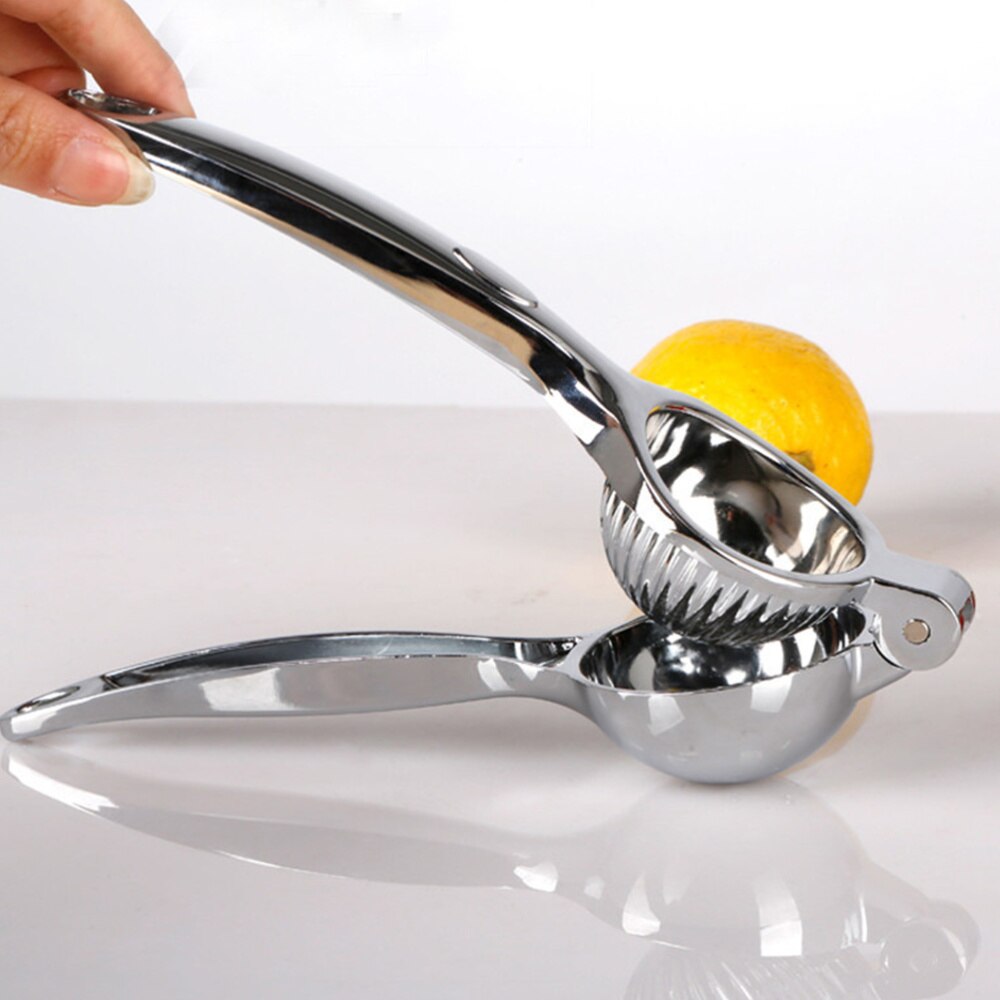 Manuell citron apelsin juicer hushållspress citron artefakt citron klipp frukt maskin zink legering manuell juicer (silver): Default Title