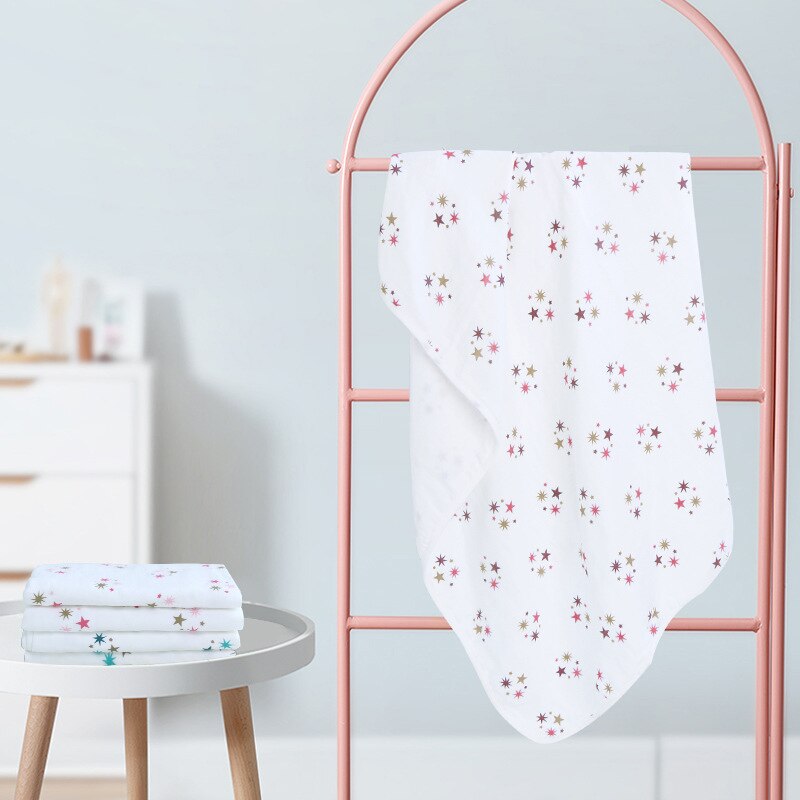 Andas stjärntryck muslin babyfilt baby småbarn utrustning babytillbehör säng