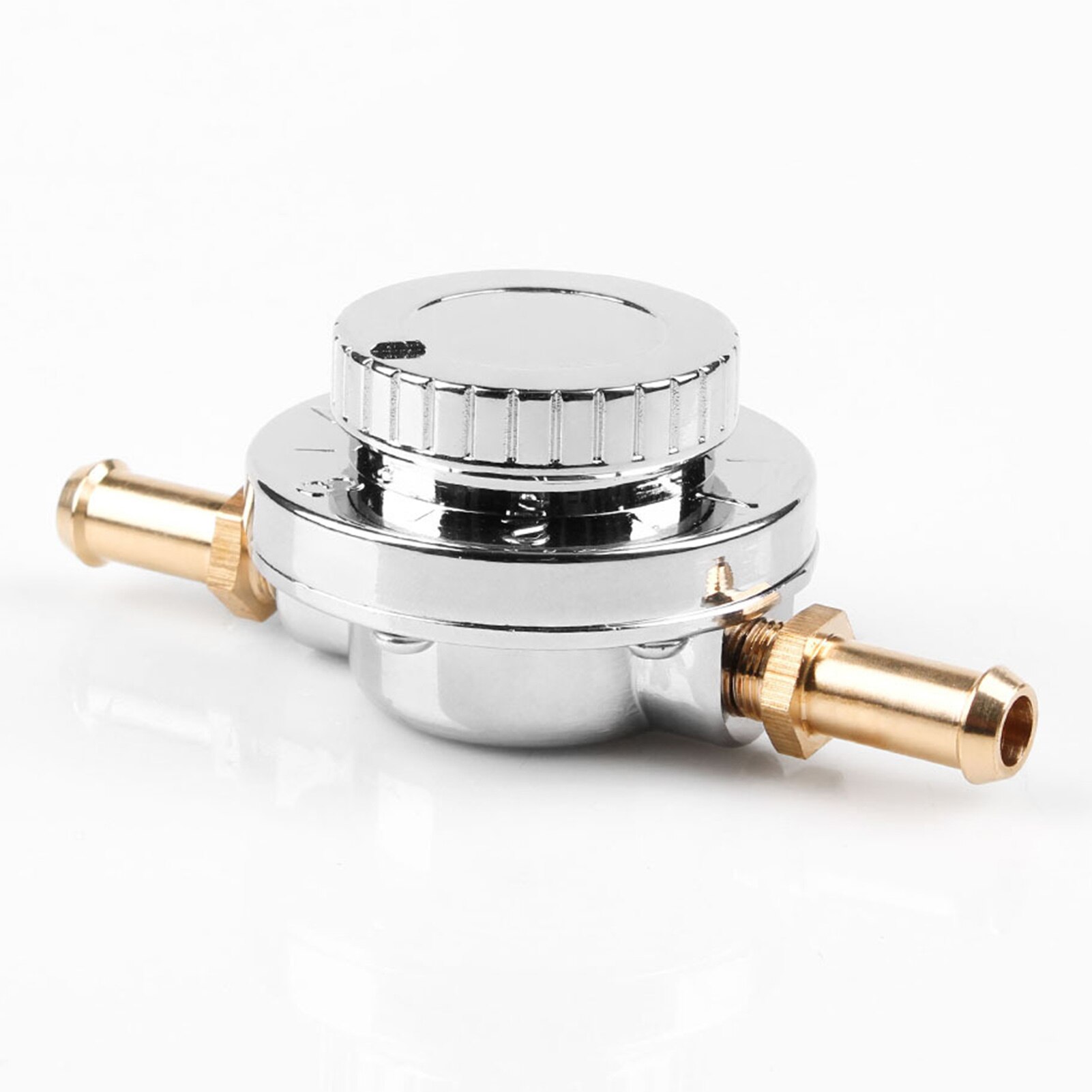 Chrome poli 1-5PSI régulateur de pression de carburant simple double voiture modifié carburateur tuyau manuel réglable chrome poli approvisionnement