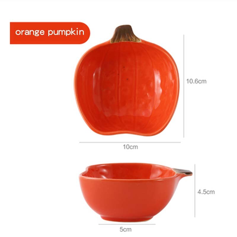 Keukengerei Snack Kleine Plaat Voor Voedsel Keramische Kant Dishe Servies Fruitschaal Saus Dishe Serveren Cartoon Tafel Decoratie: orange pumpkin