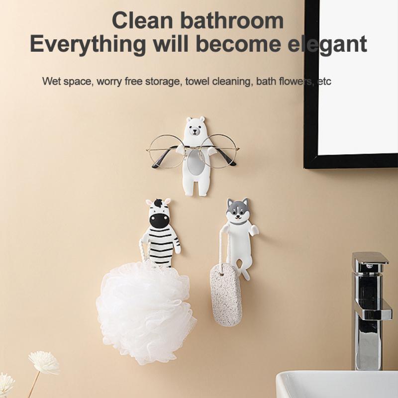 Refrigerator Magnets With Hooks Animal Magnetic Powerful Magnet Hooks Multifunctional Keys Refrigerator Hooks Cute Cow Bear