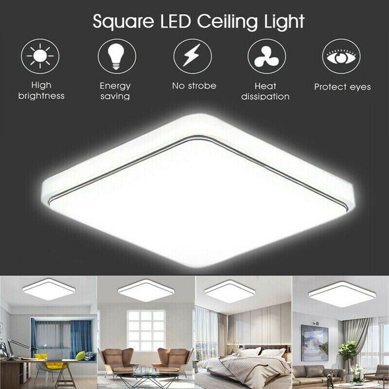 LED Ceiling Light Square Panel Down Lights Living Room Bedroom Kitchen Wall Lamp