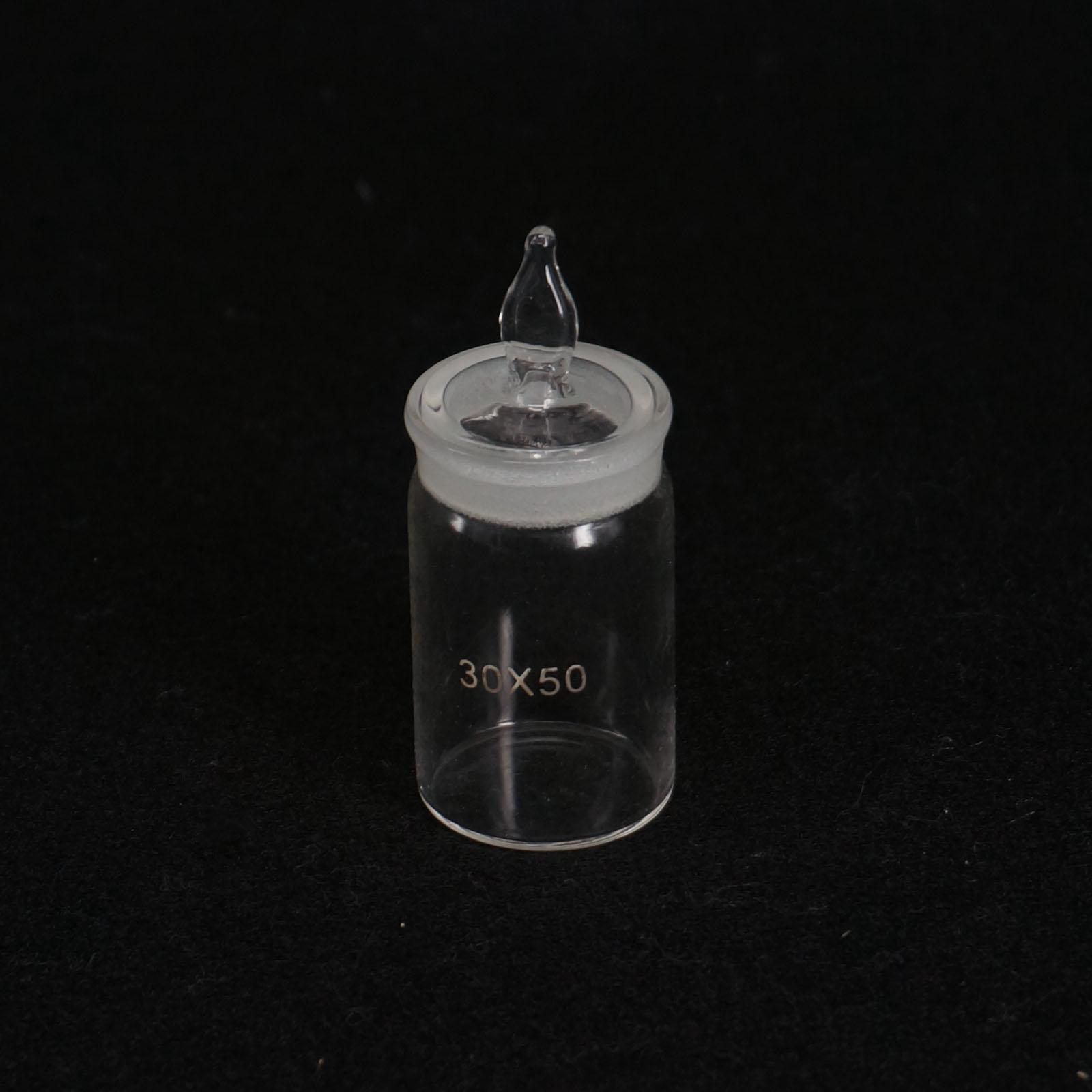 30 x 50mm halkaisija x korkeus laboratoriolasinen punnituspullo hioslasikorkilla