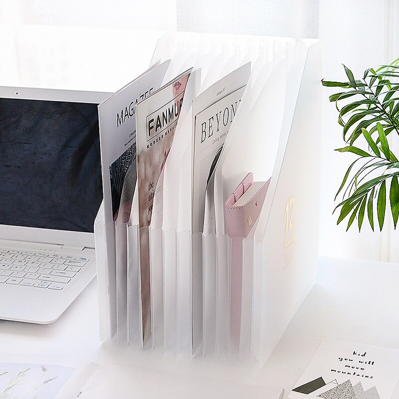 TOPPER 12Pockets PP Expanding File Folder A4 Organizer Portable Business File Office Supplies Document Holder Carpeta Archivador