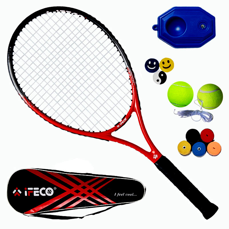 2021 profissional raquete de tênis fibra carbono para jovens adultos avançados raquetes absorção choque lidar com dispositivo treinamento: Red